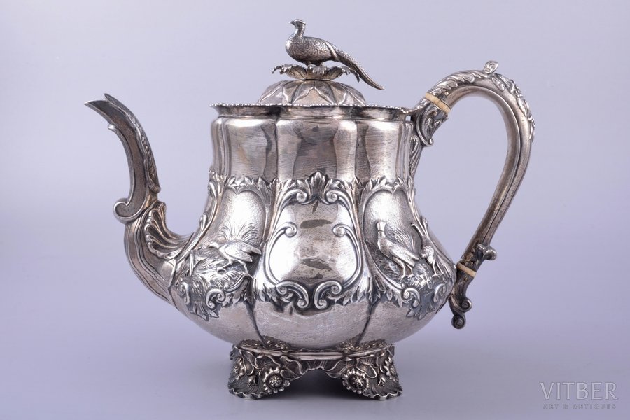 teapot, silver, 925 standard, 873.55 g, h 20.3 cm, Great Britain