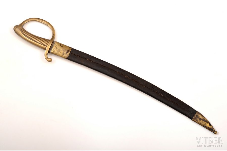 jūrnieku īsais zobens, kopējais garums 73.5 cm, asmeņa garums 58.5 cm, Francija, 19.gs. vidus