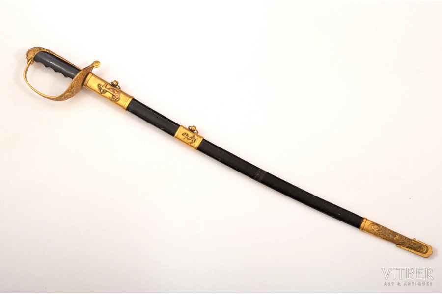 Naval sword, total length 83 cm, blade length 69.8 cm, South America