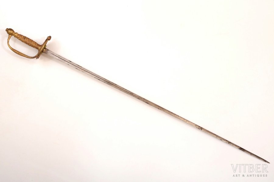 militāro muzikantu zobens, kopējais garums 95.3 cm, asmeņa garums 80.8 cm cm, Francija, 19. gs. 2. puse, bez maksts