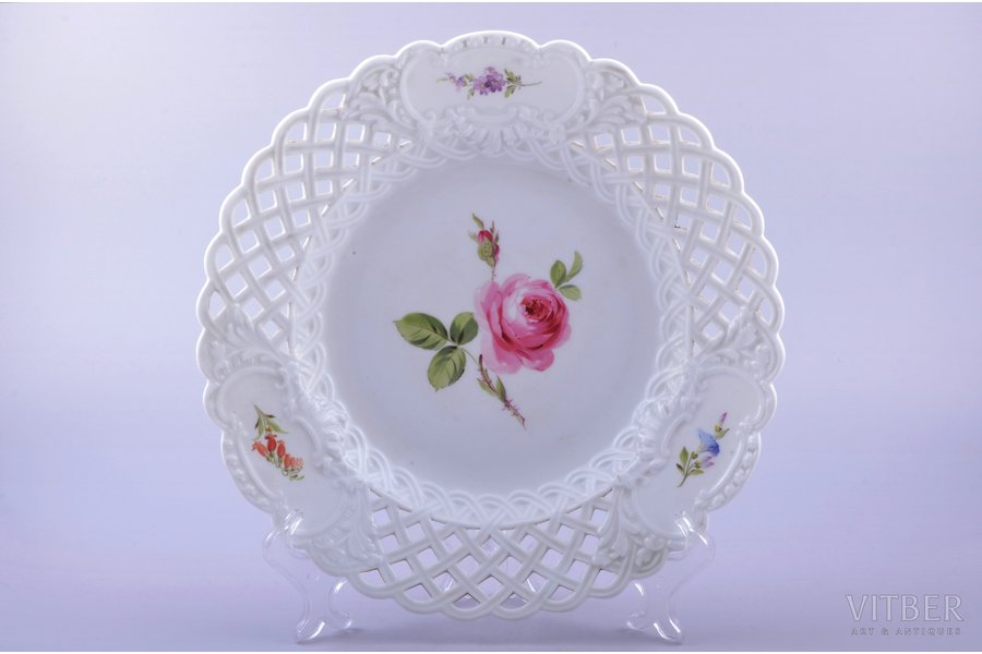 dekoratīvs šķīvis, porcelāns, Meissen, Vācija, Ø 28.5 cm