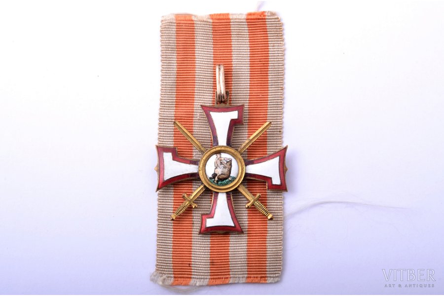 order, the Order of the Bearslayer, № 1139, 3rd class, Latvia, 20-30ies of 20th cent., traces of restoration