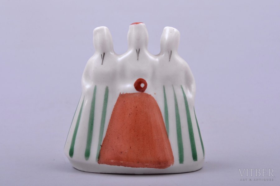 figurine, Girls in traditional costumes, porcelain, Riga (Latvia), USSR, Riga porcelain factory, molder - Aina Mellupe, the 70-80ies of 20th cent., 5.1 cm, first grade