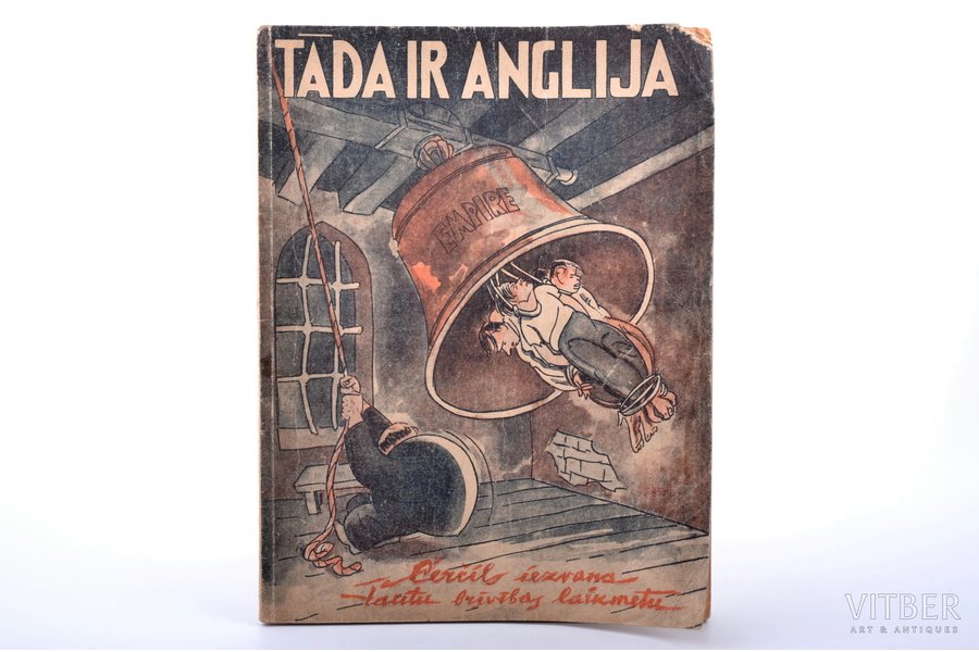 "Tāda ir Anglija", karikatūru sakopojums / aģitācija, 1944 g., Kontinents, Rīga, 80 lpp., 28.8 x 22 cm