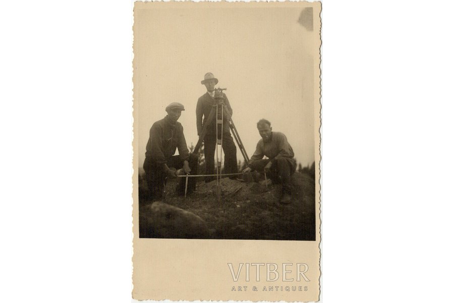 photography, land-surveyors, Latvia, 20-30ties of 20th cent., 13.5 x 8.4 cm
