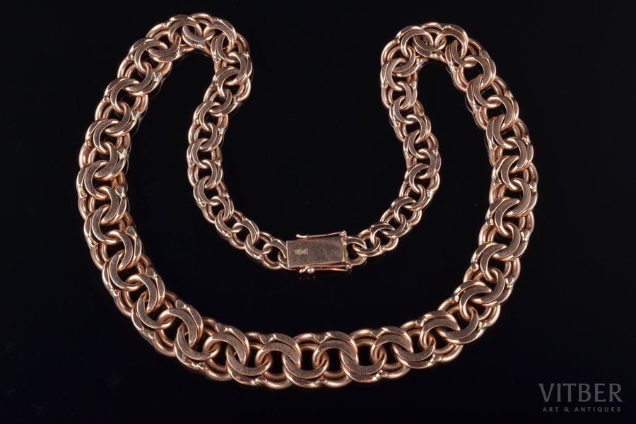 a chain, gold, 585 standard, 108.50 g., Finland, chain lenghth 47.5 cm