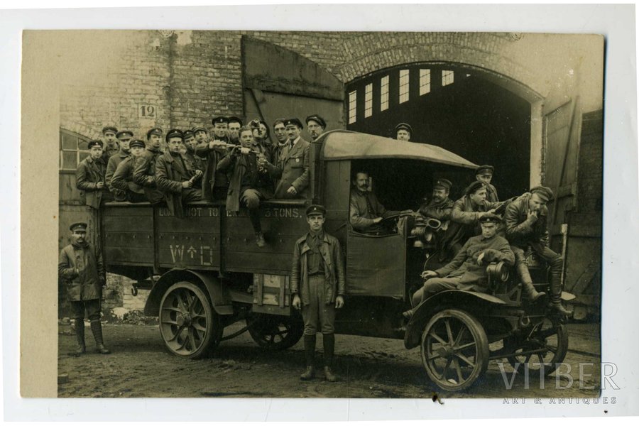 фотография, Латвийская армия, автомобильная рота, грузовой автомобиль "Албион", Латвия, 20-30е годы 20-го века, 13,4x8,4 см