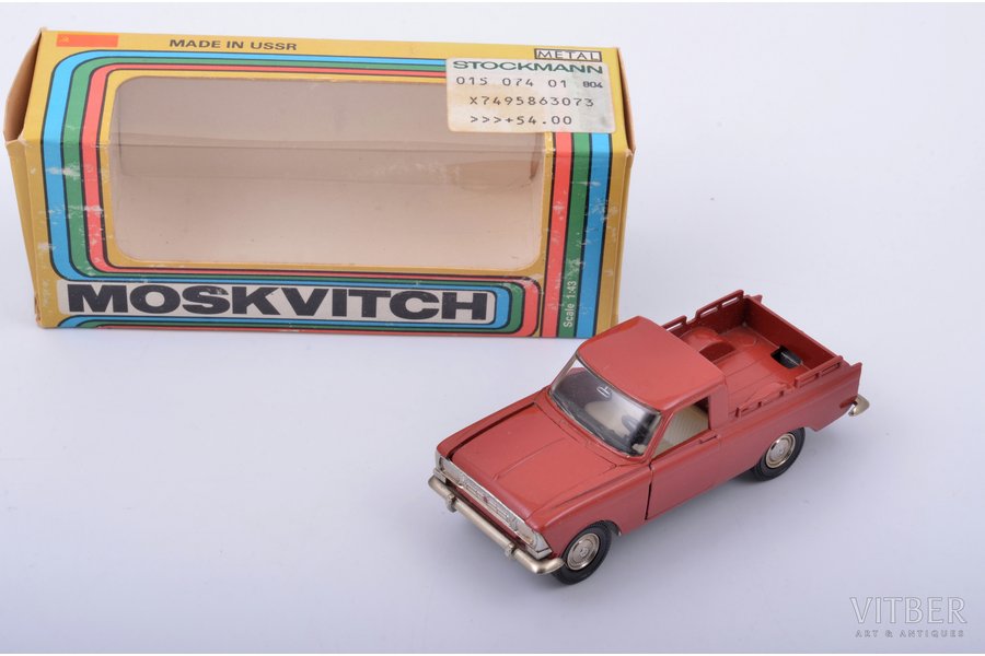 auto modelis, Moskvič pikaps Nr. A19, metāls, PSRS, 1982 g.