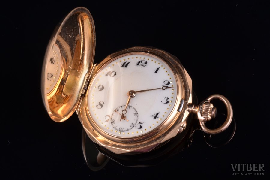 карманные часы, Швейцария, золото, 14 K проба, 32.79 г, 4.3 x 3.6 см, Ø 36 мм