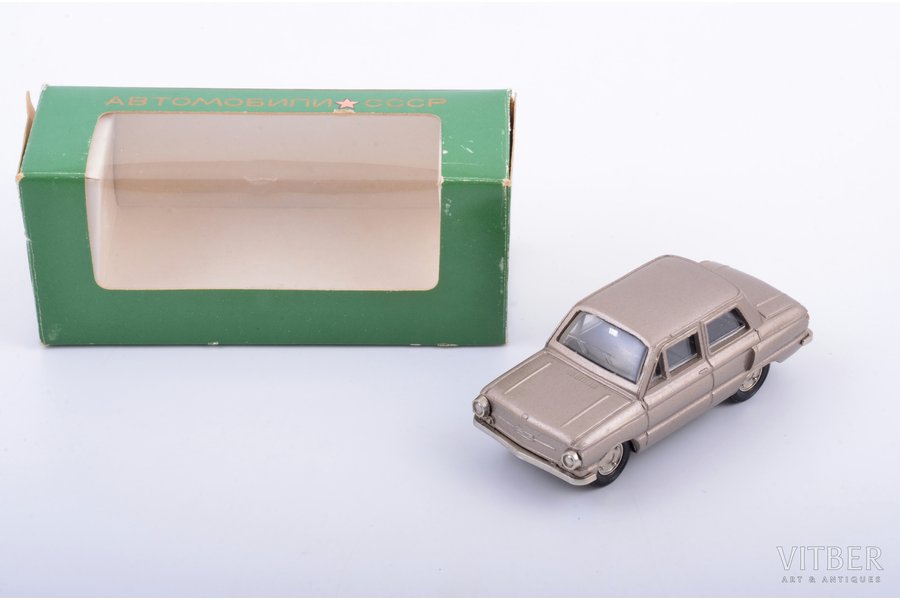 car model, ZAZ 968 Zaporozhets Nr. А16, L-type springs, metal, USSR, ~ 1989