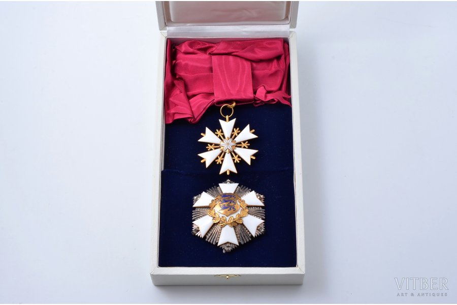 Орден Белой звезды, 1-я степень, Эстония, 90-е годы 20-го века, в футляре
