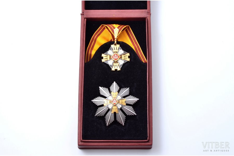 The Order of the Lithuanian Grand Duke Gediminas, 2nd class, silver, enamel, Lithuania, 90-ies of 20-th cent., in a case