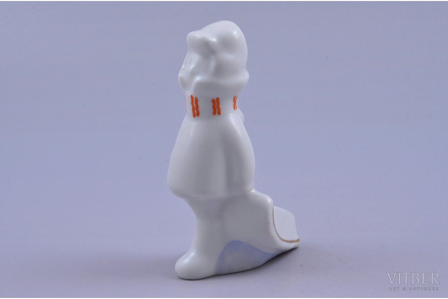 figurine, Kid with sledges, porcelain, Riga (Latvia), USSR, Riga porcelain factory, the 60ies of 20th cent., 8.3 cm, first grade