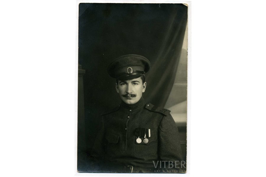 fotogrāfija, karavīru portrets, Krievijas impērija, 20. gs. sākums, 14x9 cm