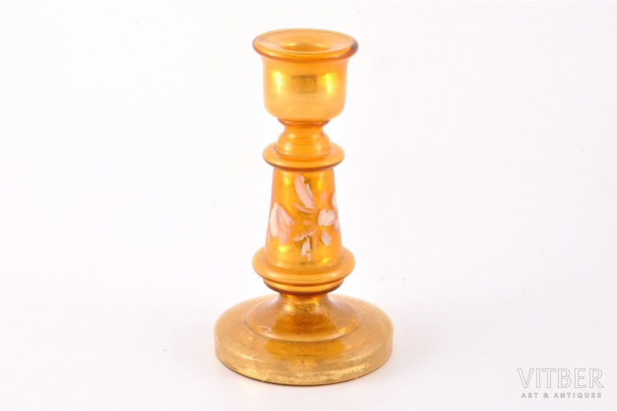 candlestick, I. E. Kuznetsov Glass factory in Chudovo, Russia, the border of the 19th and the 20th centuries, h 15.8 cm