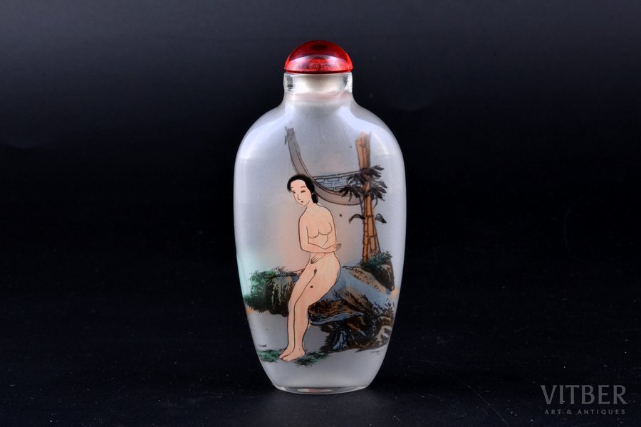 smaržu pudelīte, erotika, Ķīna, h 9.5 cm