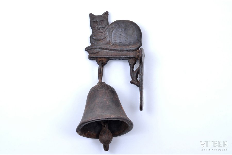 durvju zvaniņš, "Kaķis", metāls, Eiropa(?), h 17 cm, svars 587.40 g