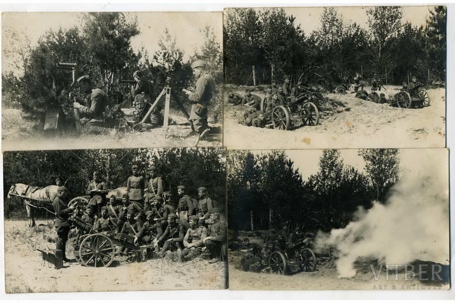 photography, Latvian Army, 4pcs., 11th Dobele Infantry Regiment, Latvia, beginning of 20th cent., 14x8,8 cm