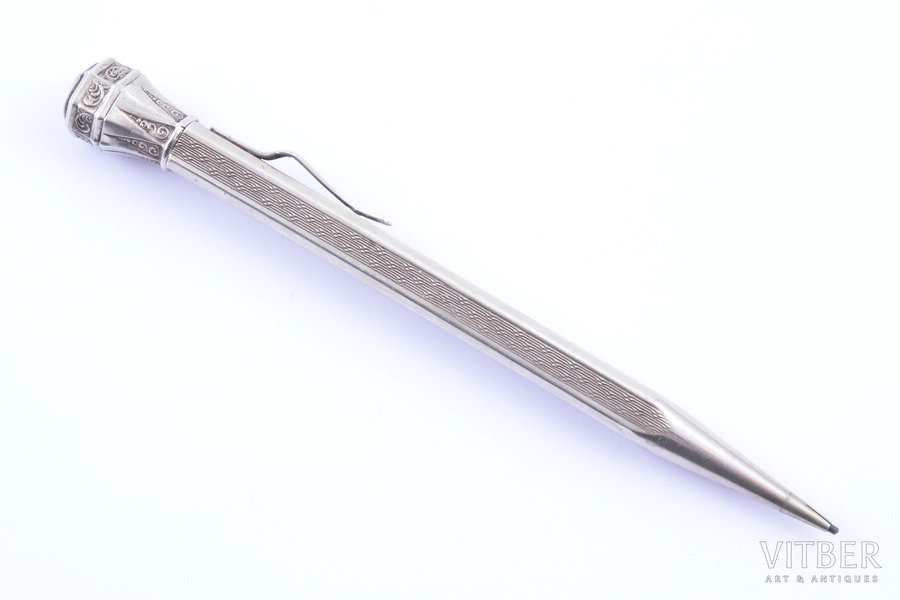 pencil, silver, 830 standard, total weight of item 16.63, 12.7 cm