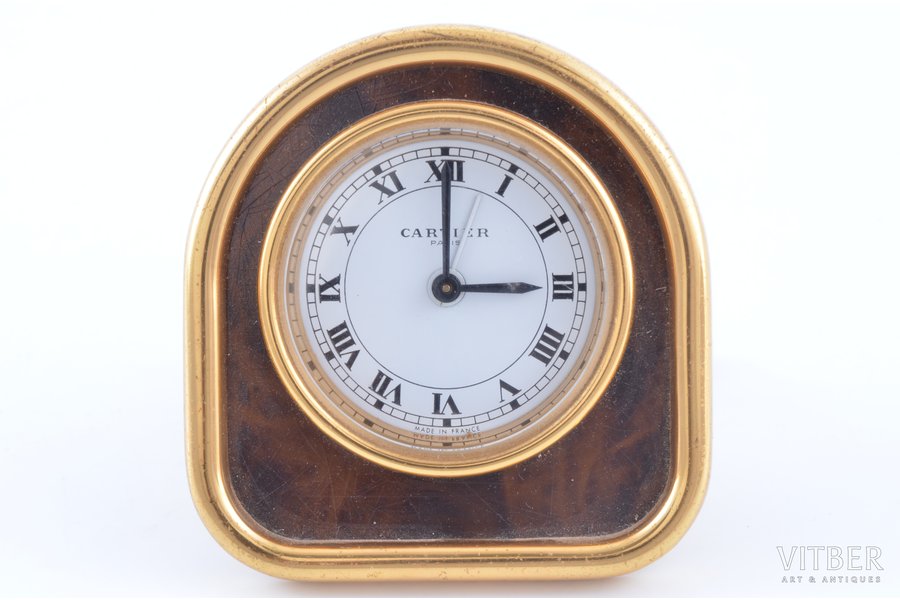 table clock, "Cartier", France, 7.8 x 7.4 x 2.5 cm