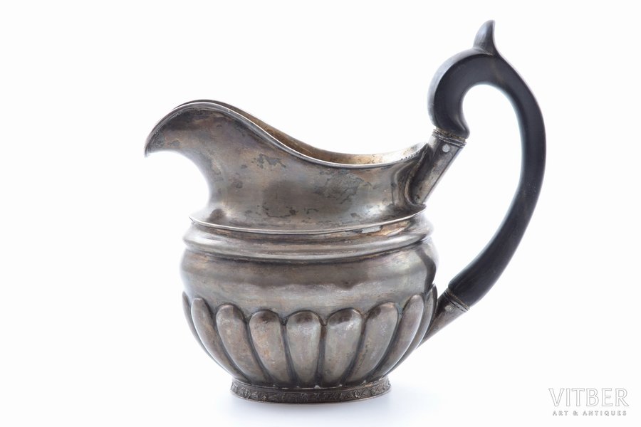 cream jug, silver, 84 standard, total weight of item 143.05, gilding, h 13 cm, 1825, Moscow, Russia