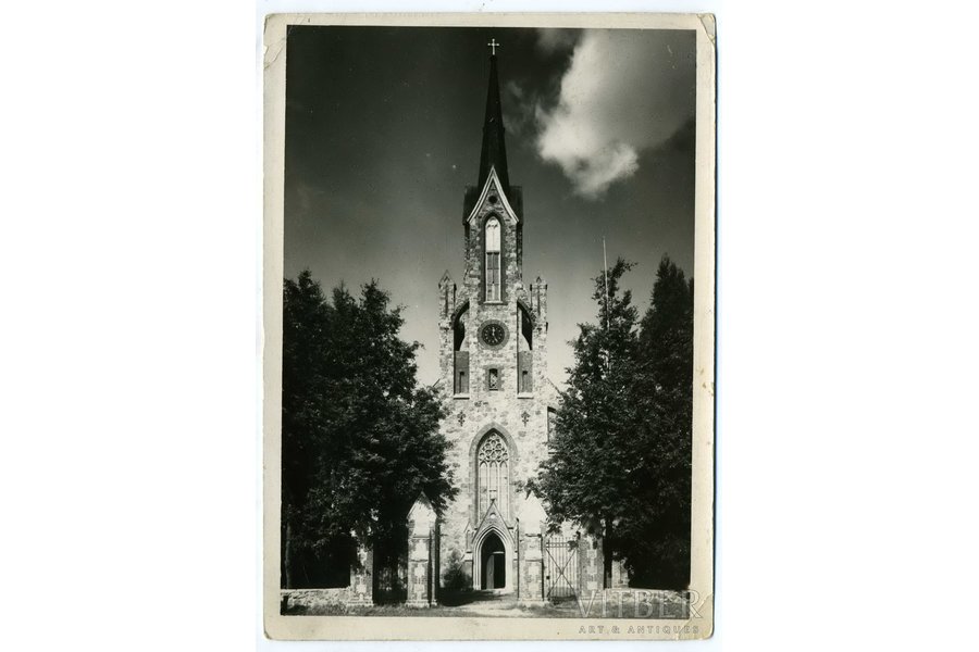 photography, Riga, church, Latvia, 20-30ties of 20th cent., 18x13 cm
