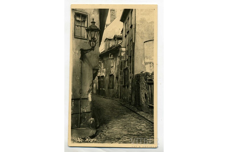 фотография, вид Старой Риги, Латвия, 20-30е годы 20-го века, 13,6x8,3 см