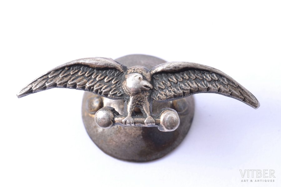 badge, emigration of Russian Falcons in Paris, silver, the 30ies of 20th cent., 10 x 33.5 mm