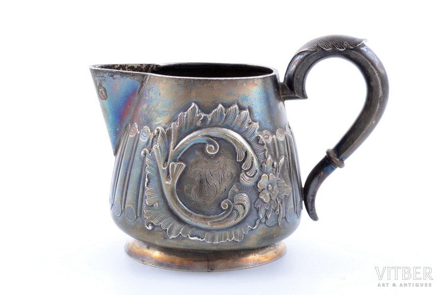 cream jug, silver, 84 standard, 178.70 g, h 8.6 cm, 1880-1890, Moscow, Russia