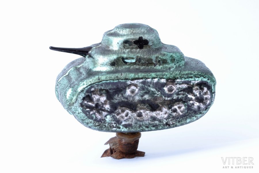 Christmas tree toy, "Tank", Third Reich, Germany, the 30-40ties of 20th cent., 6.3 x 6.8 x 4.1 cm