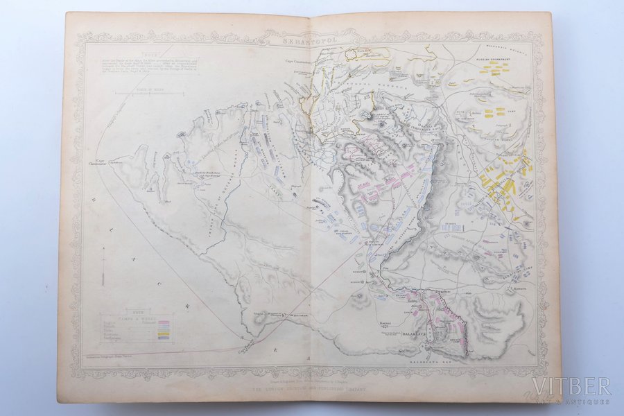 engraving, map "Siege of Sebastopol", J. Rapkin, London, Russia, Great Britain, 1858, 37.2 x 34.6 cm, publisher: the London Printing and Publishing Company