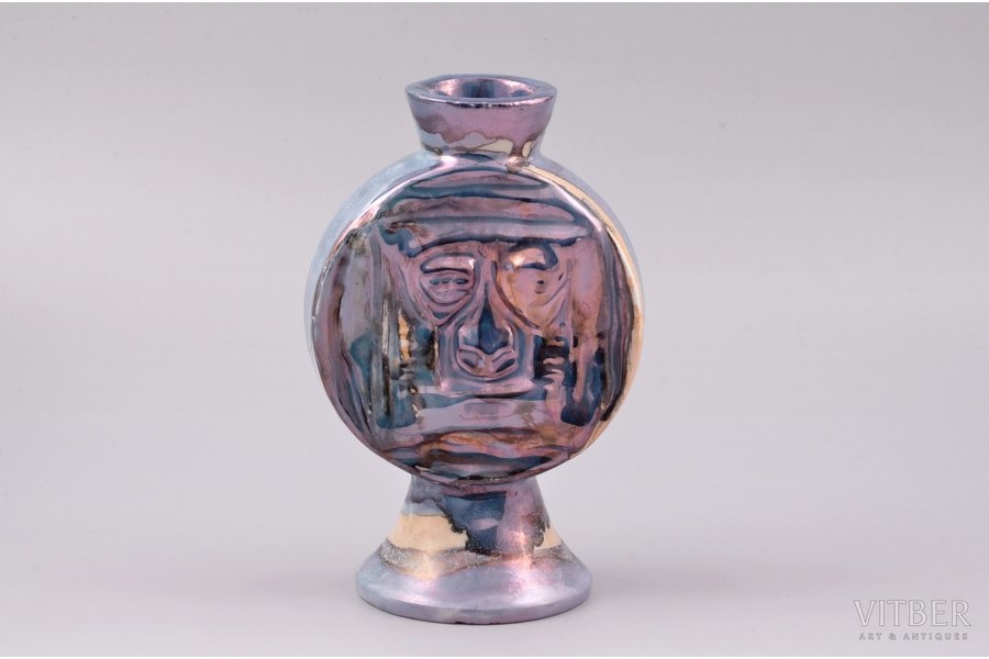 vase, porcelain, sculpture's work, by L. Agadzhanyan, Riga (Latvia), USSR, 15.5 cm