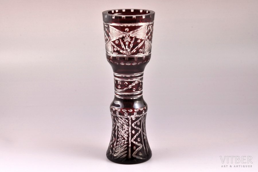 vase, crystal, h 24.5 cm