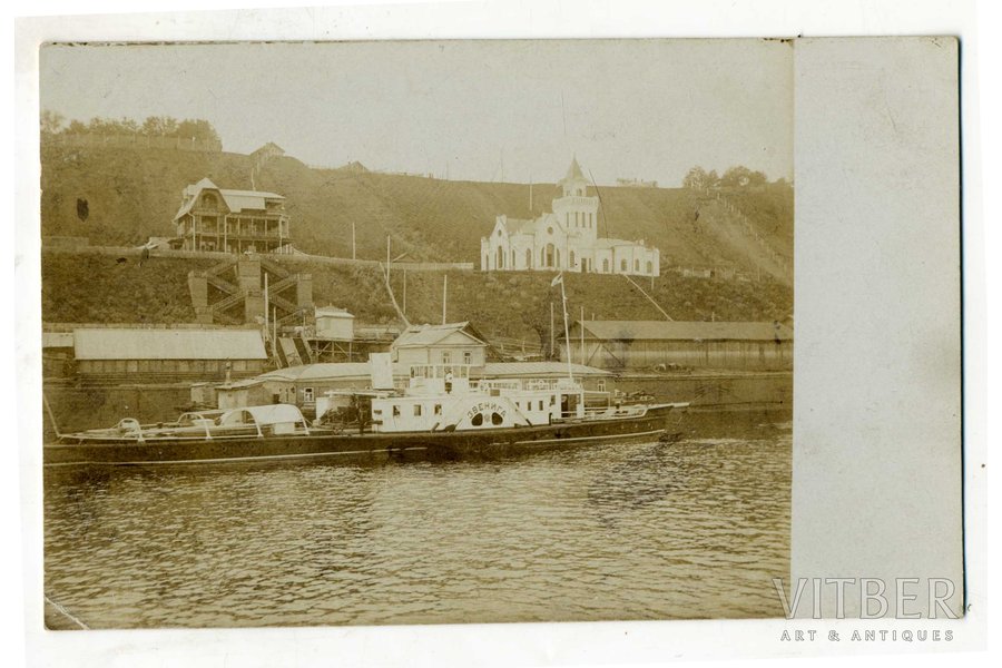 photography, river ship "Zveniga", Russia, beginning of 20th cent., 13,6x8,6 cm