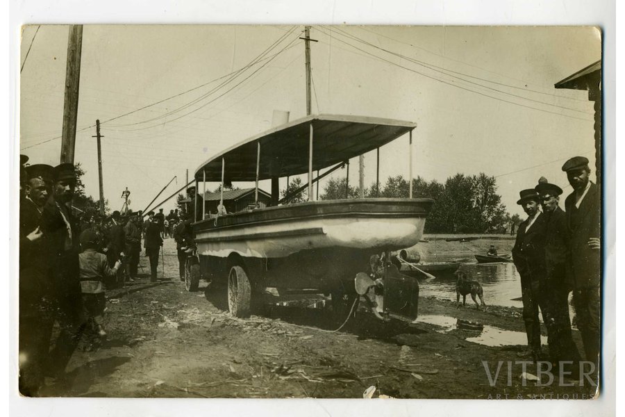 fotogrāfija, upes kuģis, Krievijas impērija, 20. gs. sākums, 13,8x8,8 cm