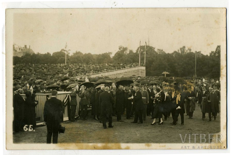 photography, Riga, Song Festival, in the center President of Latvia Kviesis, Latvia, 20-30ties of 20th cent., 13,8x8,8 cm