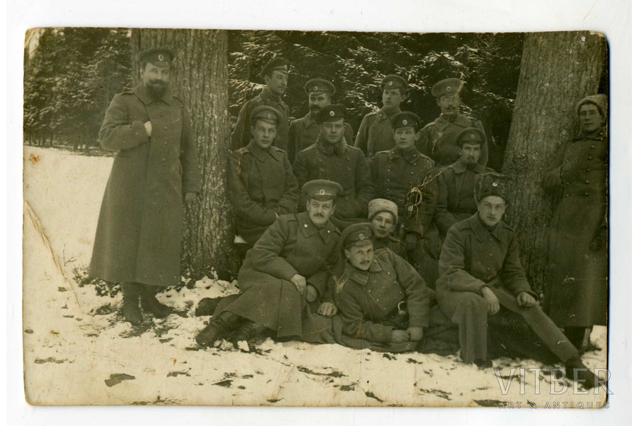 fotogrāfija, virsnieku grupa, Krievijas impērija, 20. gs. sākums, 13,6x8,6 cm
