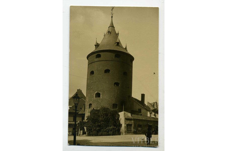 фотография, Рига, Пороховая башня, Латвия, Российская империя, начало 20-го века, 13,6x8,6 см