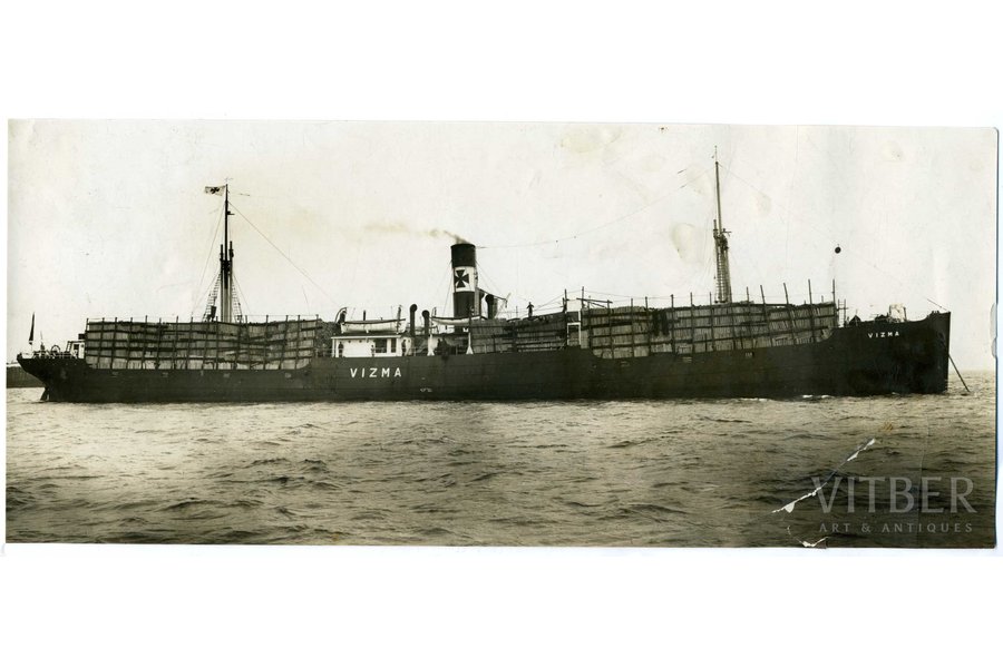 photography, steamer "Vizma", from 1929. in Merchant Navy, Latvia, 20-30ties of 20th cent., 27,4x11,8 cm