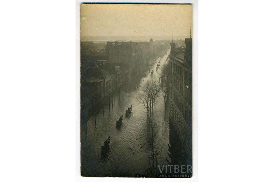 photography, Riga, flood in Pardaugava, Latvia, Russia, beginning of 20th cent., 13,8x8,8 cm