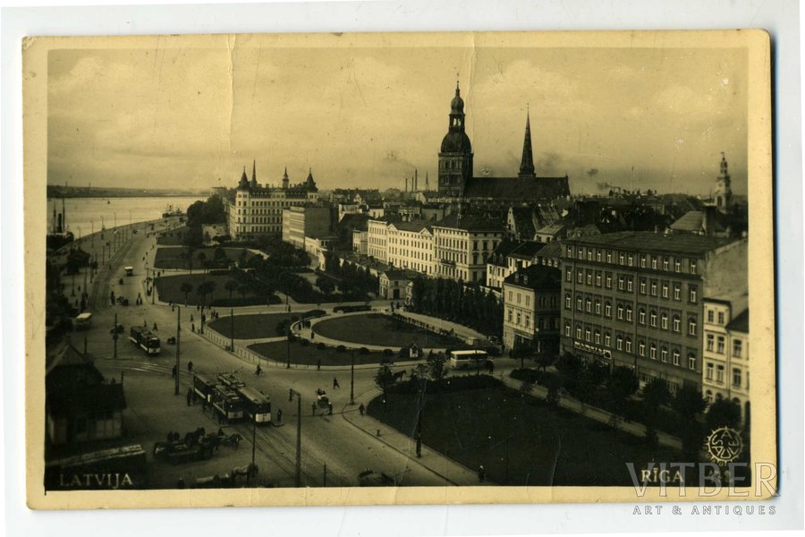 photography, Riga, embankment, Latvia, 20-30ties of 20th cent., 13,5x8,5 cm