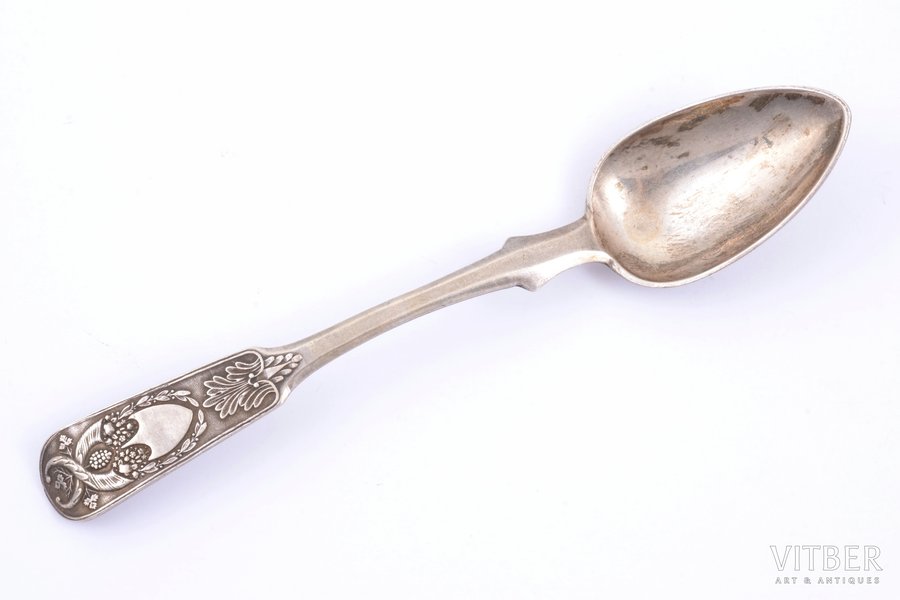 teaspoon, silver, 84 standard, 26.70 g, 14.7 cm, by Yefim Sidorov, 1839, St. Petersburg, Russia