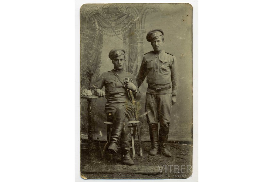 фотография, казаки, Российская империя, начало 20-го века, 13,8x8,8 см