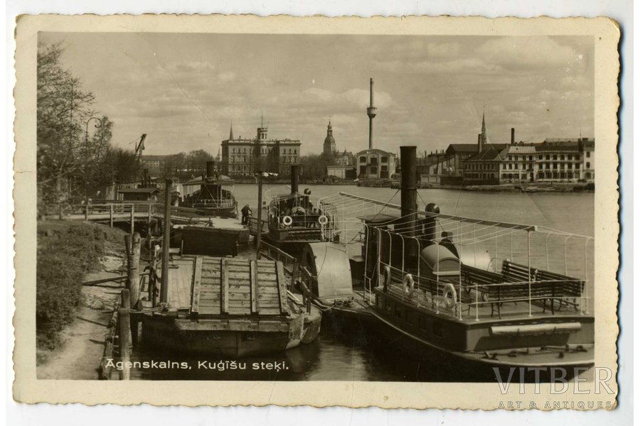 photography, Riga, Āgenskalns Bay boat dock, Latvia, 20-30ties of 20th cent., 13,8x8,8 cm