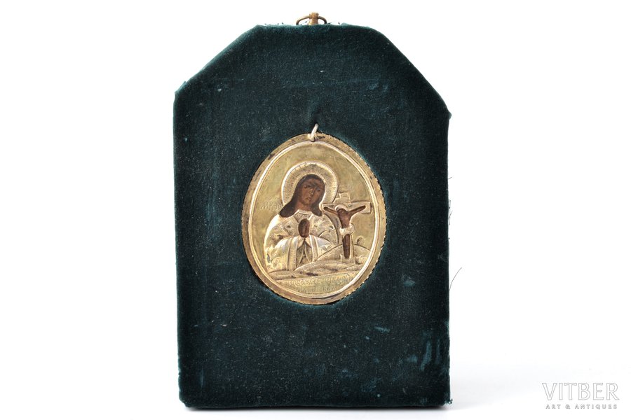 divpusēja ikona, Ohtiras un Kaplunova Dievmātes ikonas, dēlis, sudrabs, gleznojums, zeltījums, Krievijas impērija, 1777 g., 8.1 x 6.8 cm, Sanktpēterburga