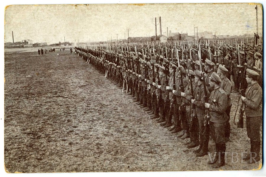 atklātne, Latviešu strēlnieku bataljonu izdevums, Krievijas impērija, 20. gs. sākums, 14,2x9,2 cm