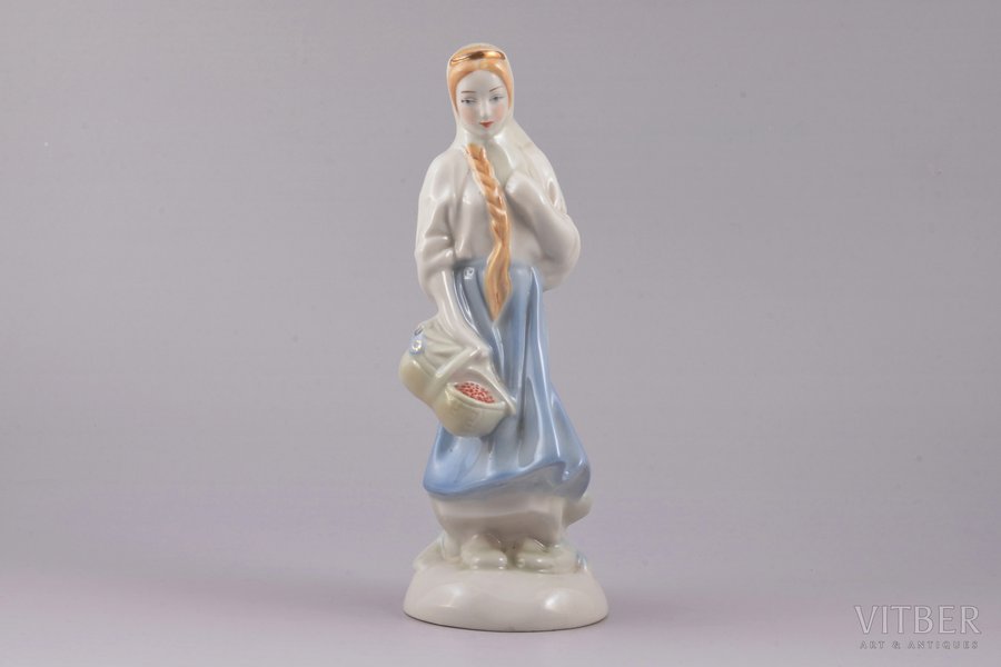 figurine, Baibinja, porcelain, Riga (Latvia), USSR, Riga porcelain factory, molder - Rimma Pancehovskaya, the 50ies of 20th cent., h 21.2 cm, second grade