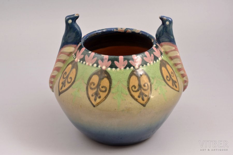 ваза, керамика, Латвия, 20-30е годы 20го века, h 15.4 см