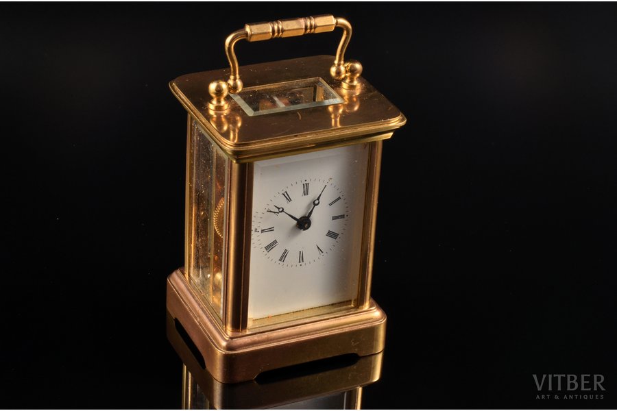 karietes pulkstenis, Šveice, 10.5 x 5.7 x 5 cm, darba kārtībā