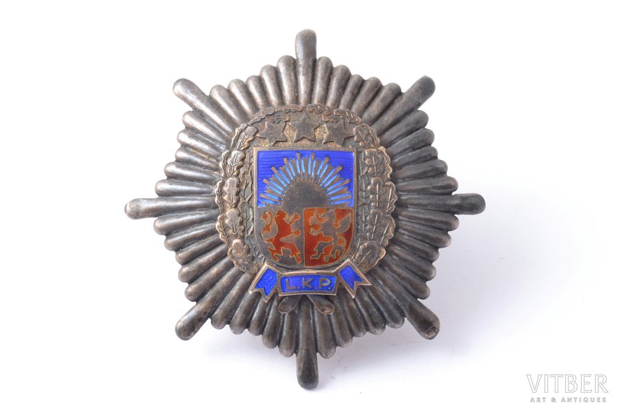 badge, LKP, Liepāja military administration, Latvia, 20-30ies of 20th cent., 51.5 x 51.3 mm